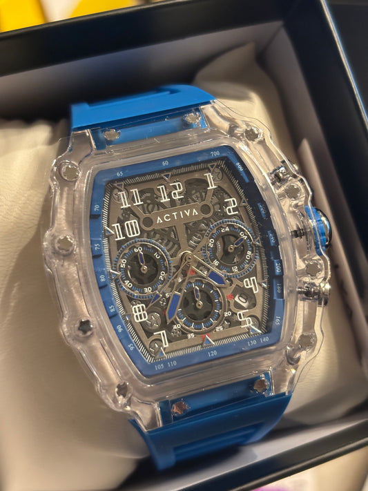 NEW - Activa Unisex Clear Blue Watch