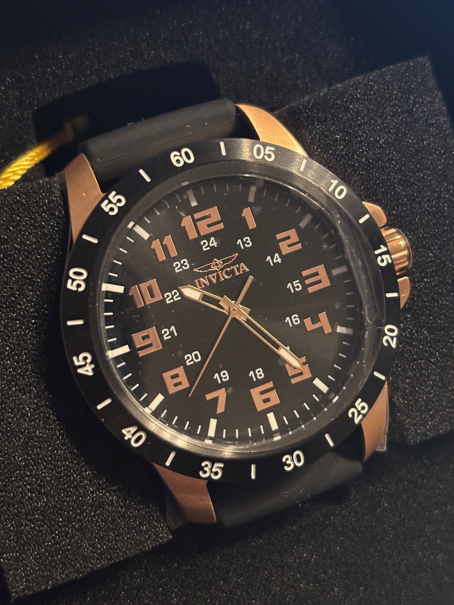 NEW - INVICTA Men's Black & Rose Gold Watch