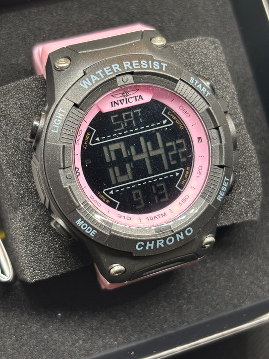 NEW - Invicta Men's Pink Digital Watch