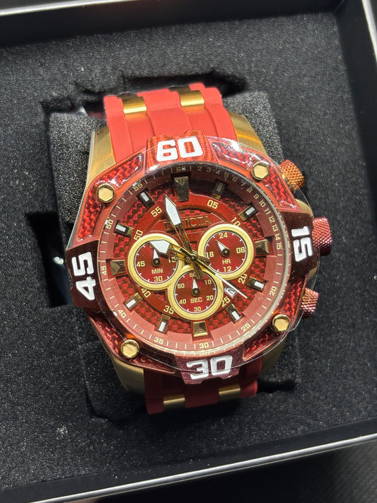 NEW - Invicta Red & Gold Watch