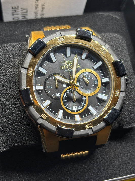 NEW - Invicta Black & Gold Watch