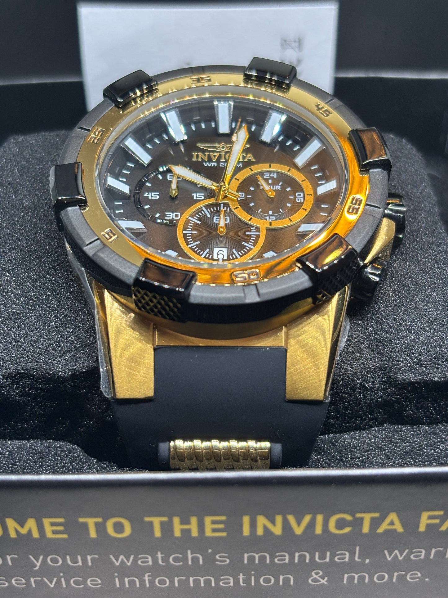 NEW - Invicta Black & Gold Watch