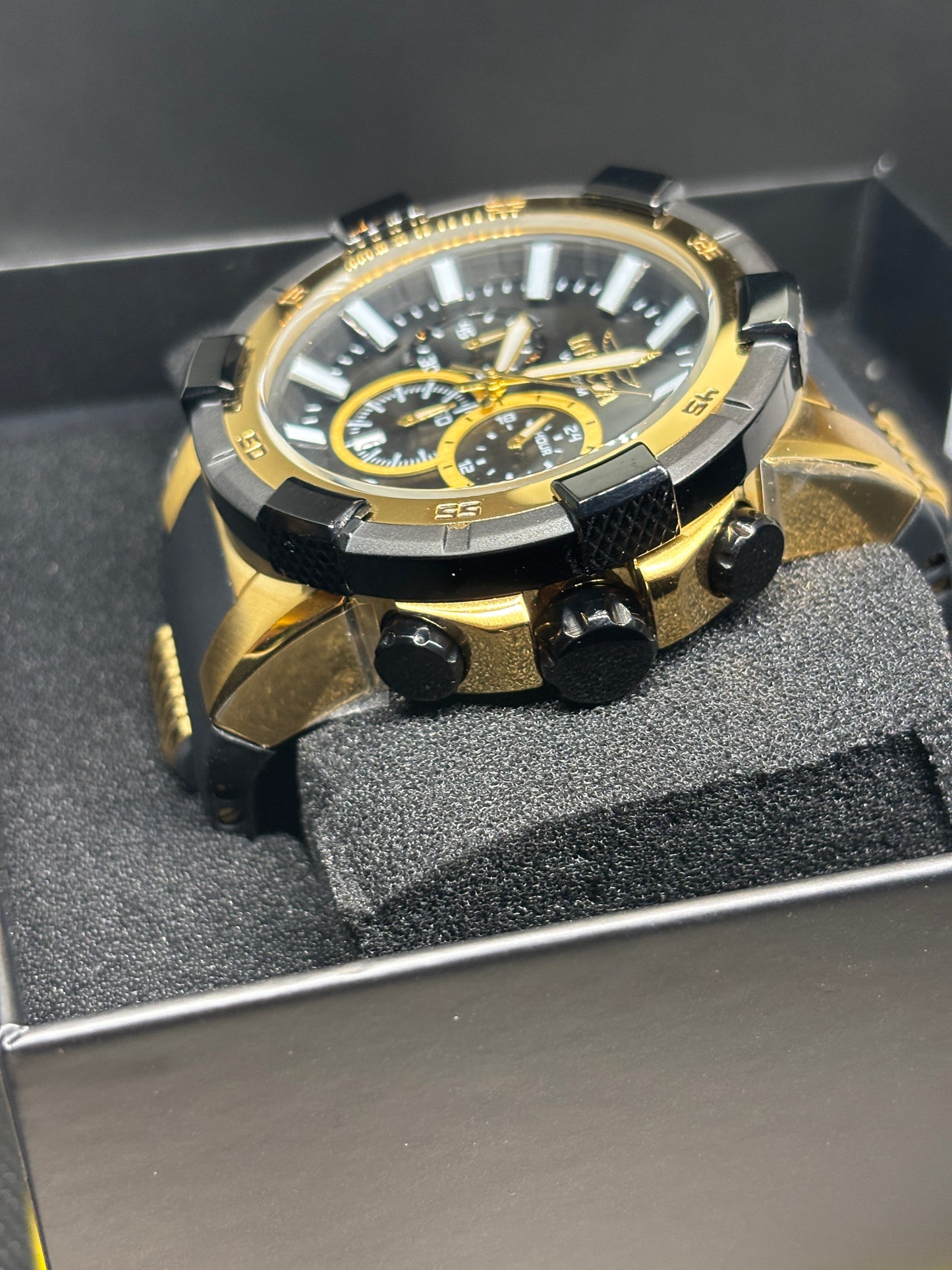 NEW - Invicta Black & Gold Watch