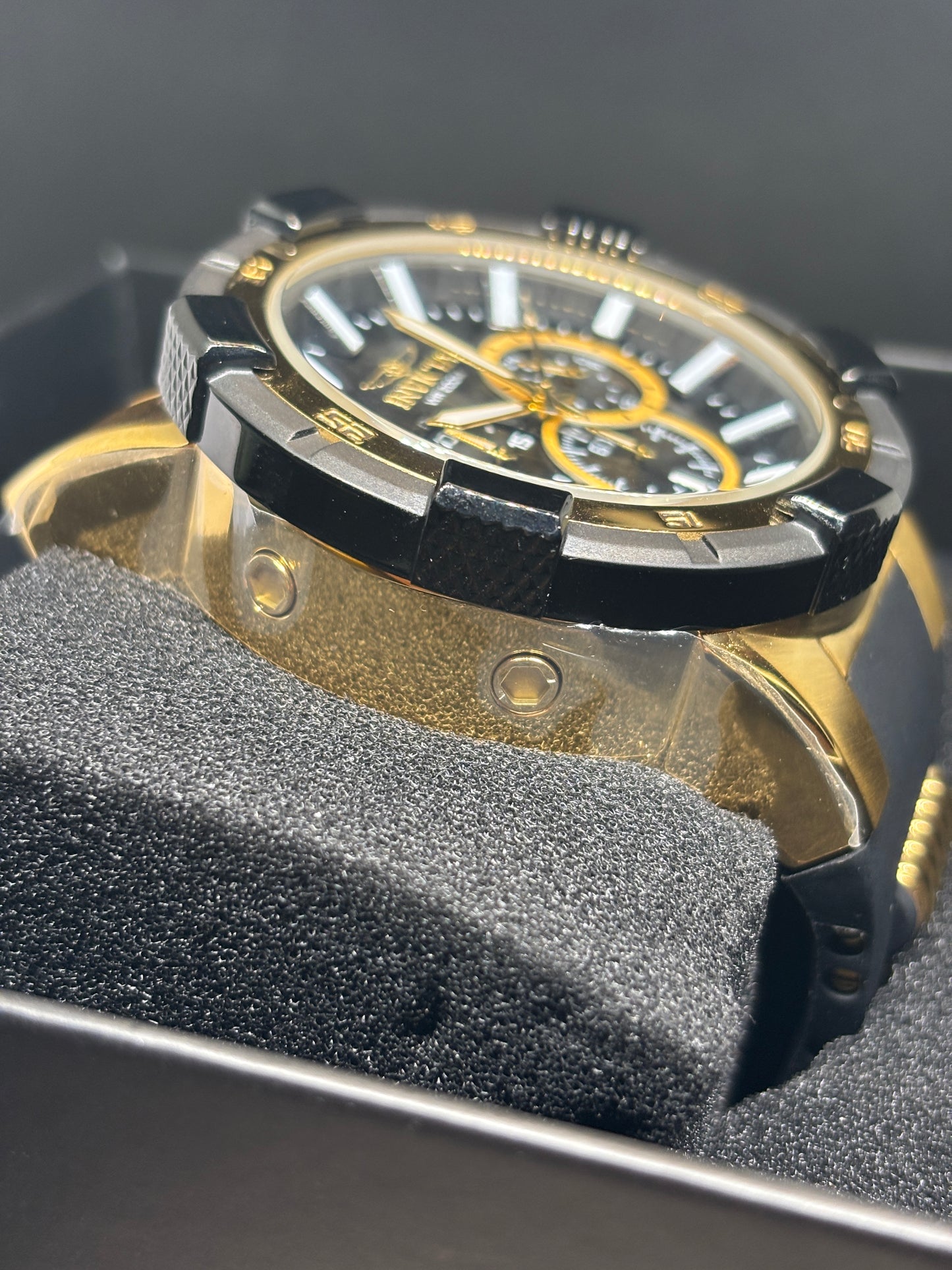 NEW - Invicta Black & Gold Watch