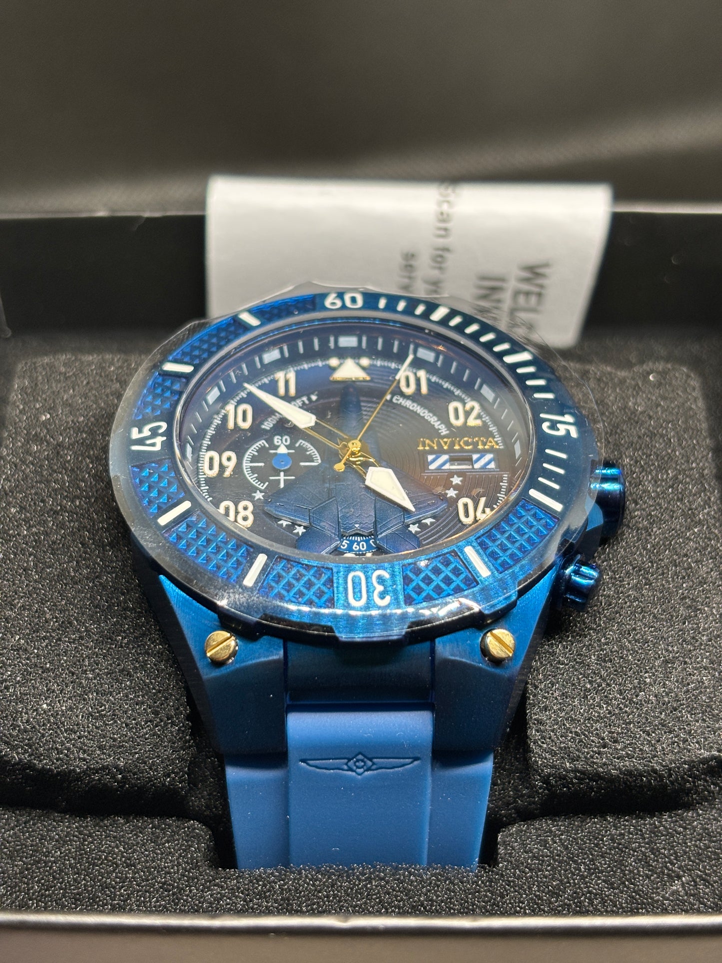 NEW Invicta Blue Fighter Jet