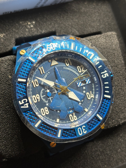NEW Invicta Blue Fighter Jet