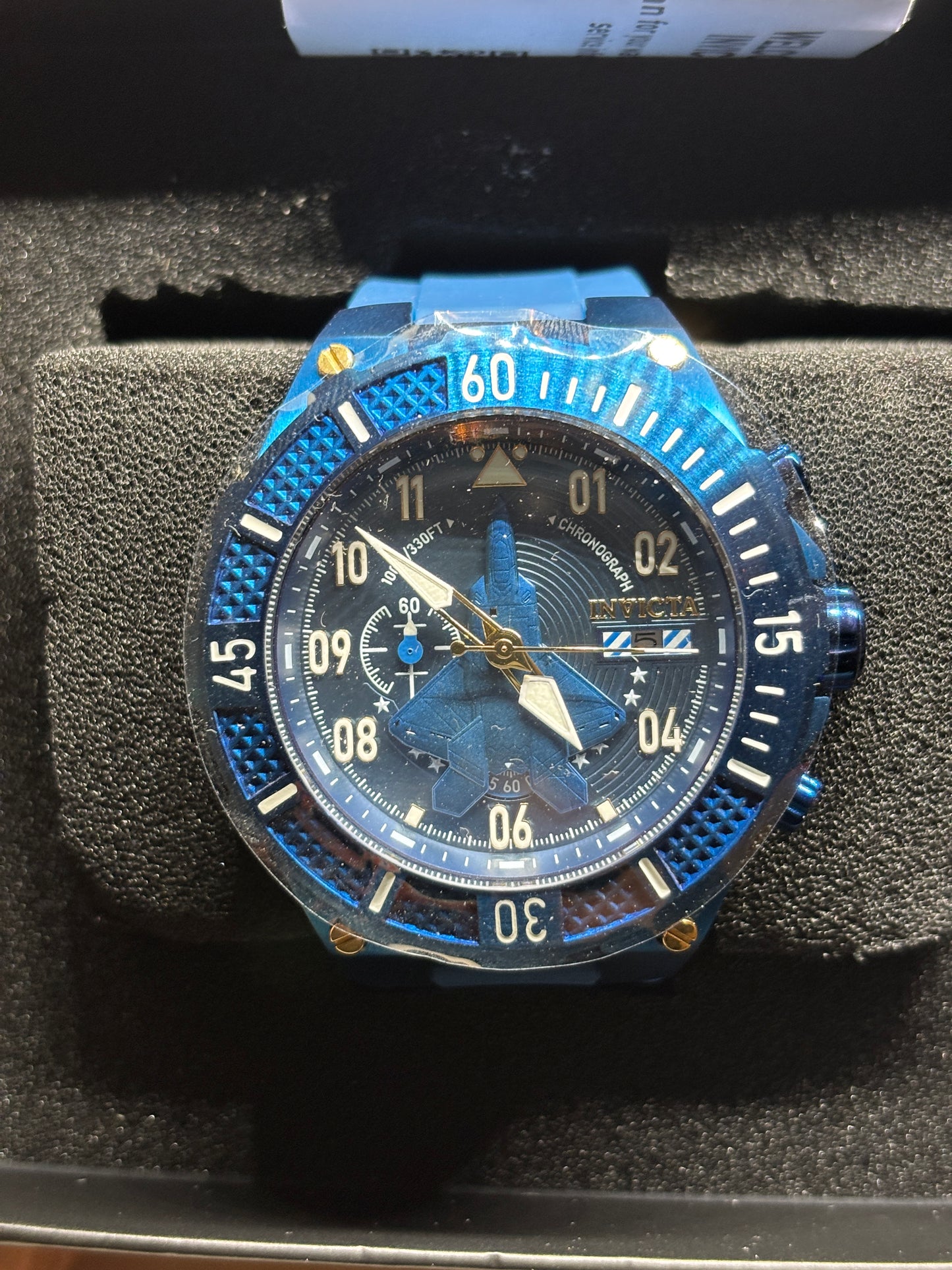 NEW Invicta Blue Fighter Jet