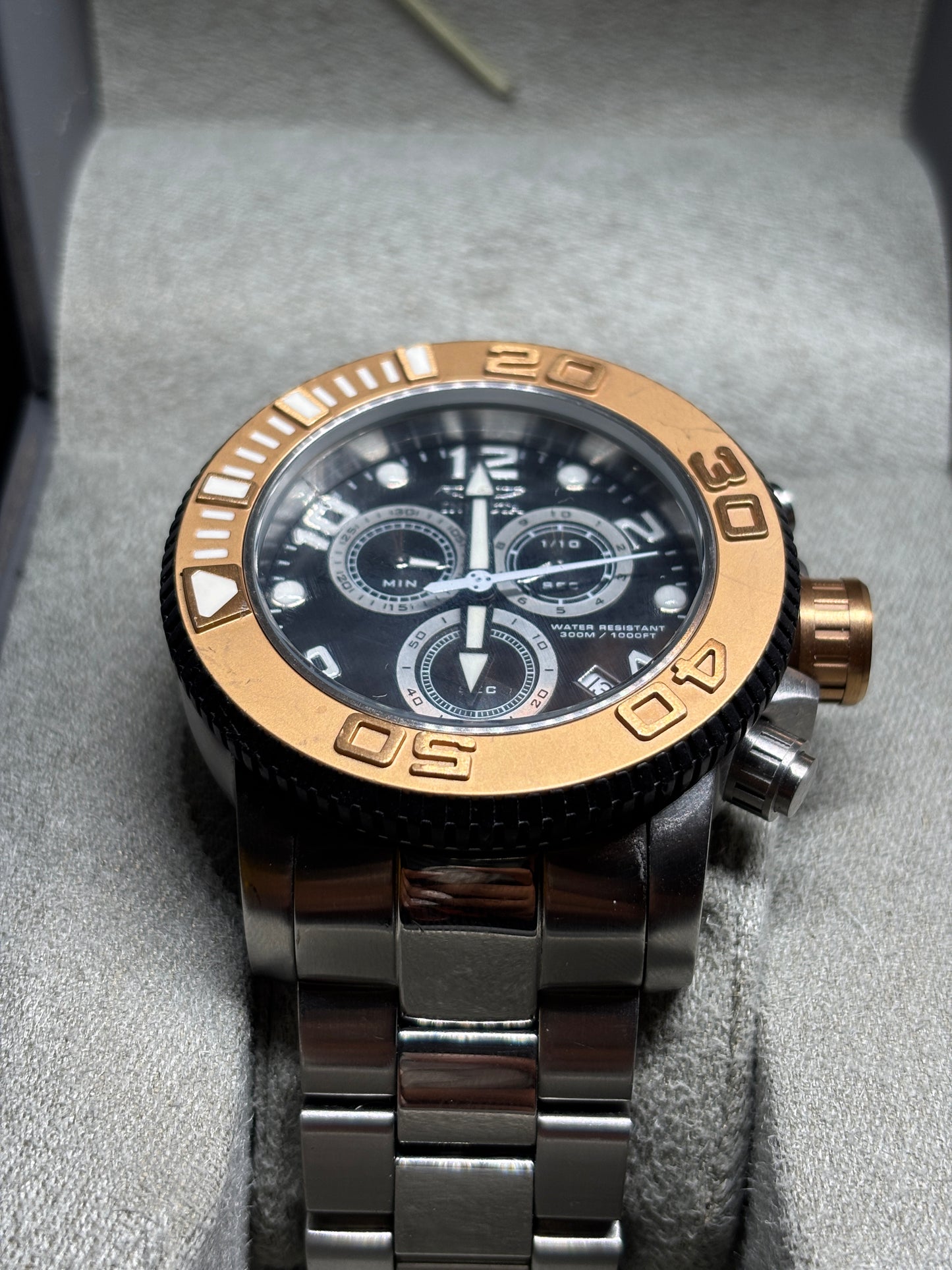 USED - Invicta Grey + Bronze Stainless Steel Watch