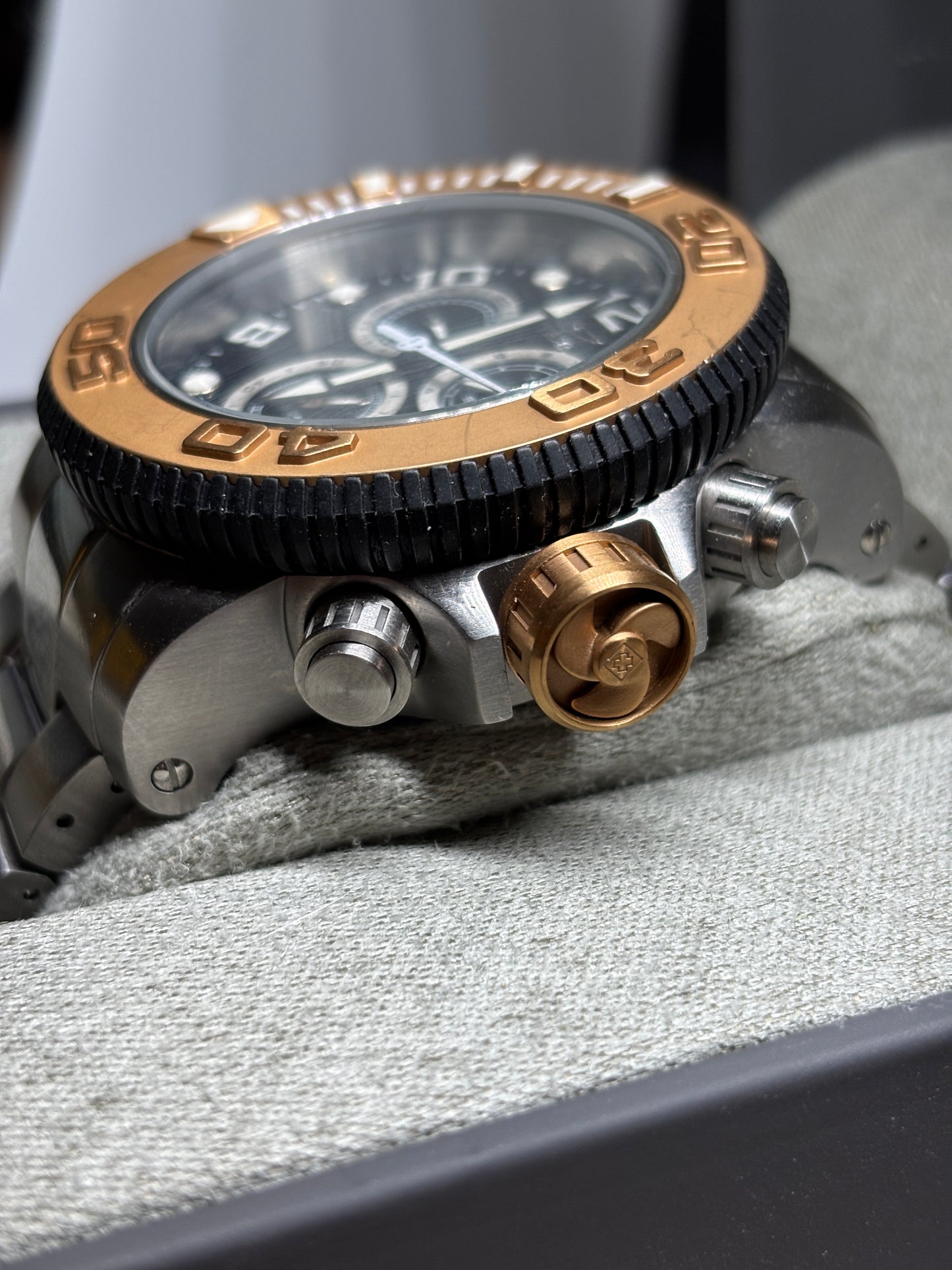 USED - Invicta Grey + Bronze Stainless Steel Watch