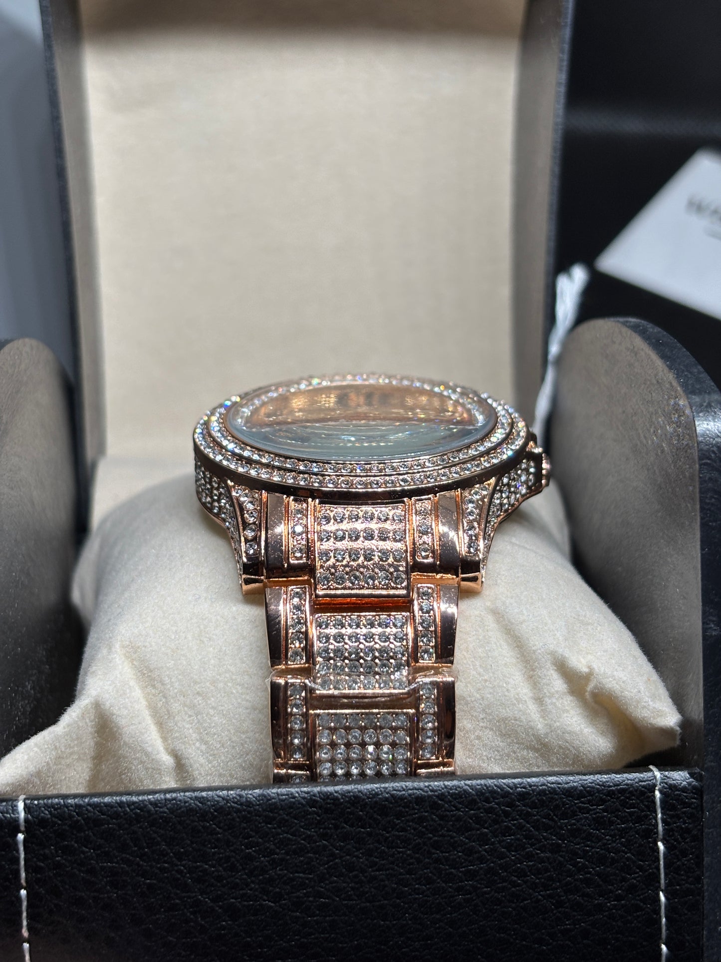 NEW - Unisex Rose Gold w/ Crystal Bezel Watch
