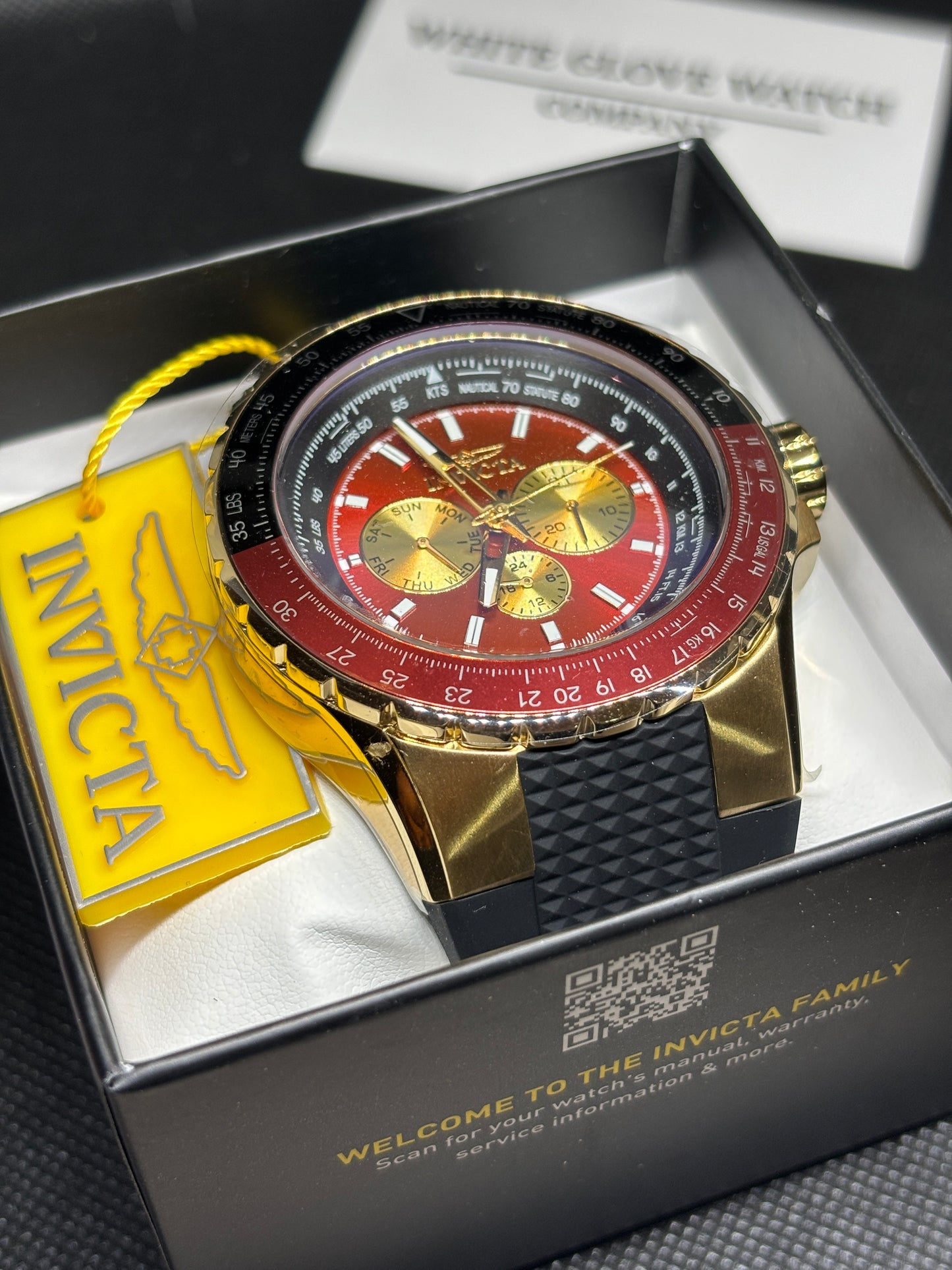 NEW - Invicta Men's Watch Maroon + Gold