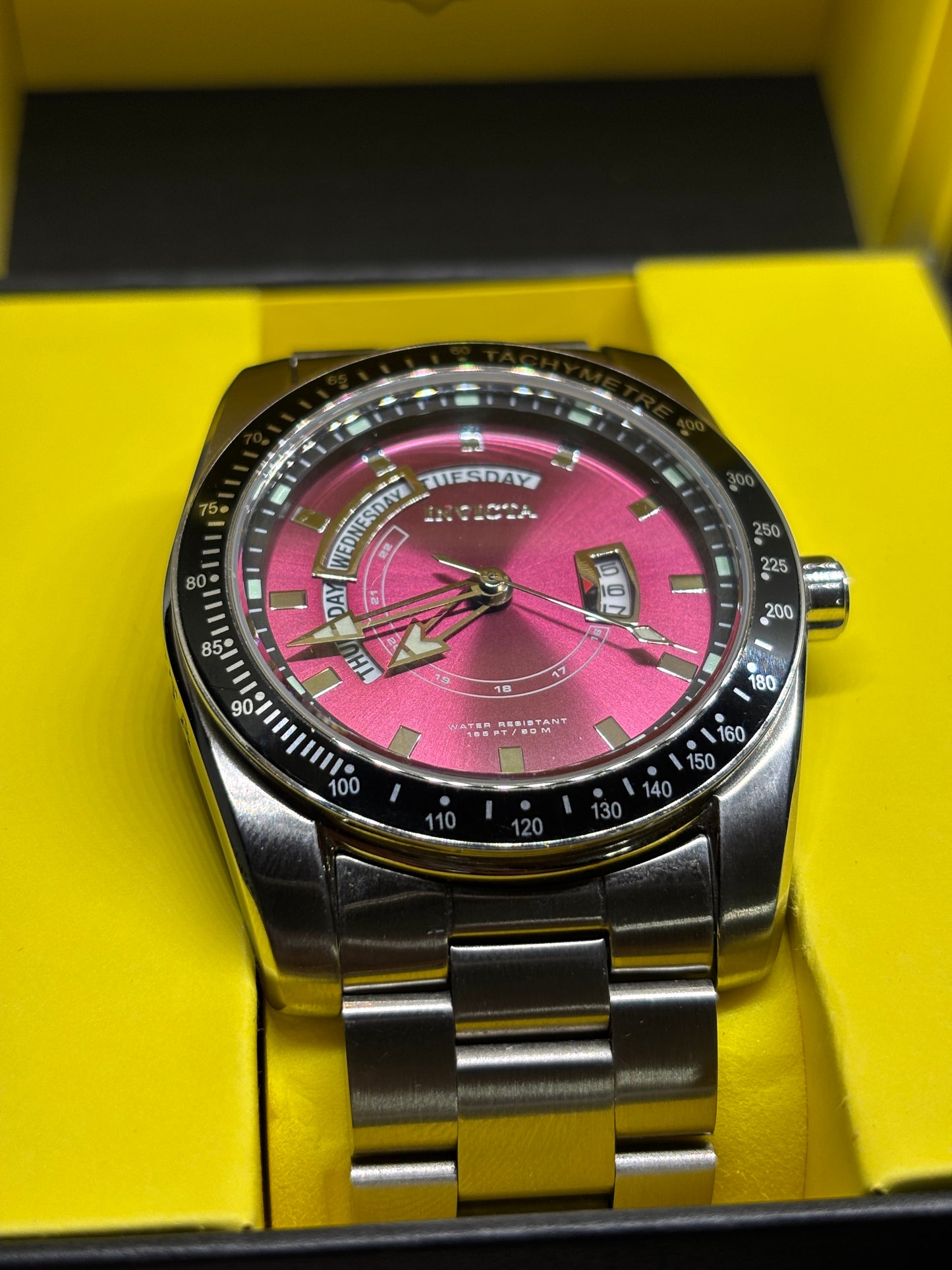 USED -  Invicta Day/Date Watch Maroon
