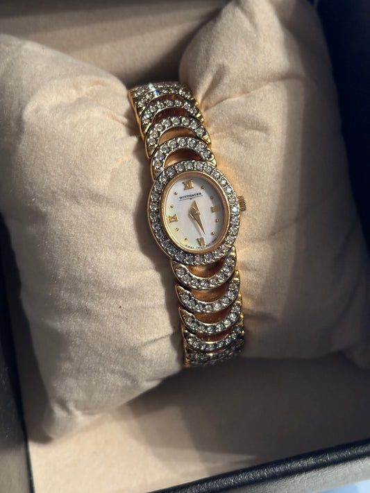 VINTAGE Wittenauer Gold Tone Mother of Pearl Dial