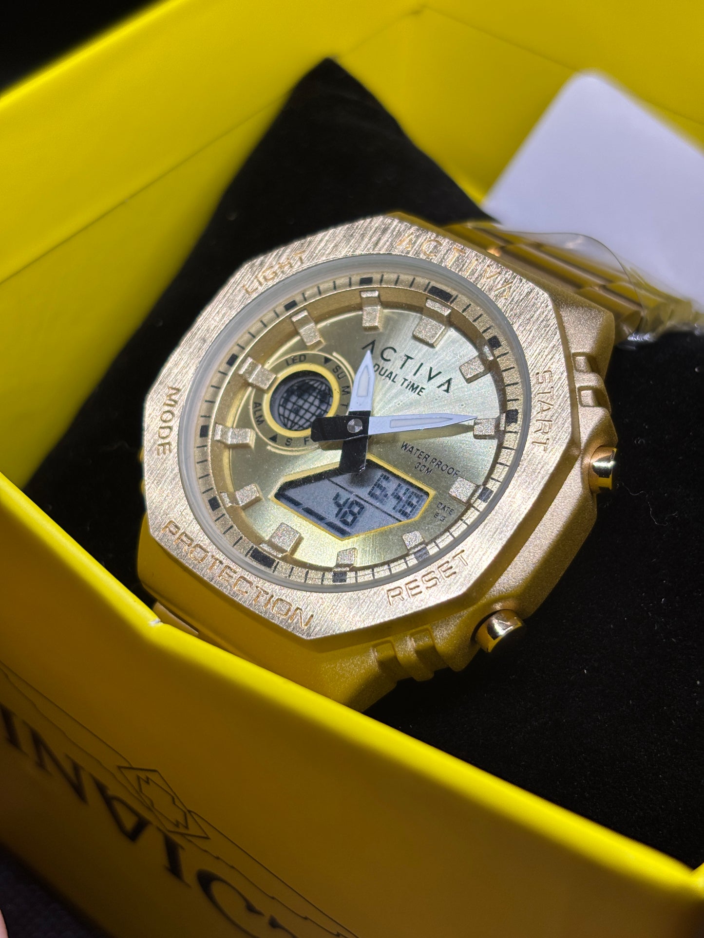 NEW - Invicta Activa X Gold Dual Time 45.5mm