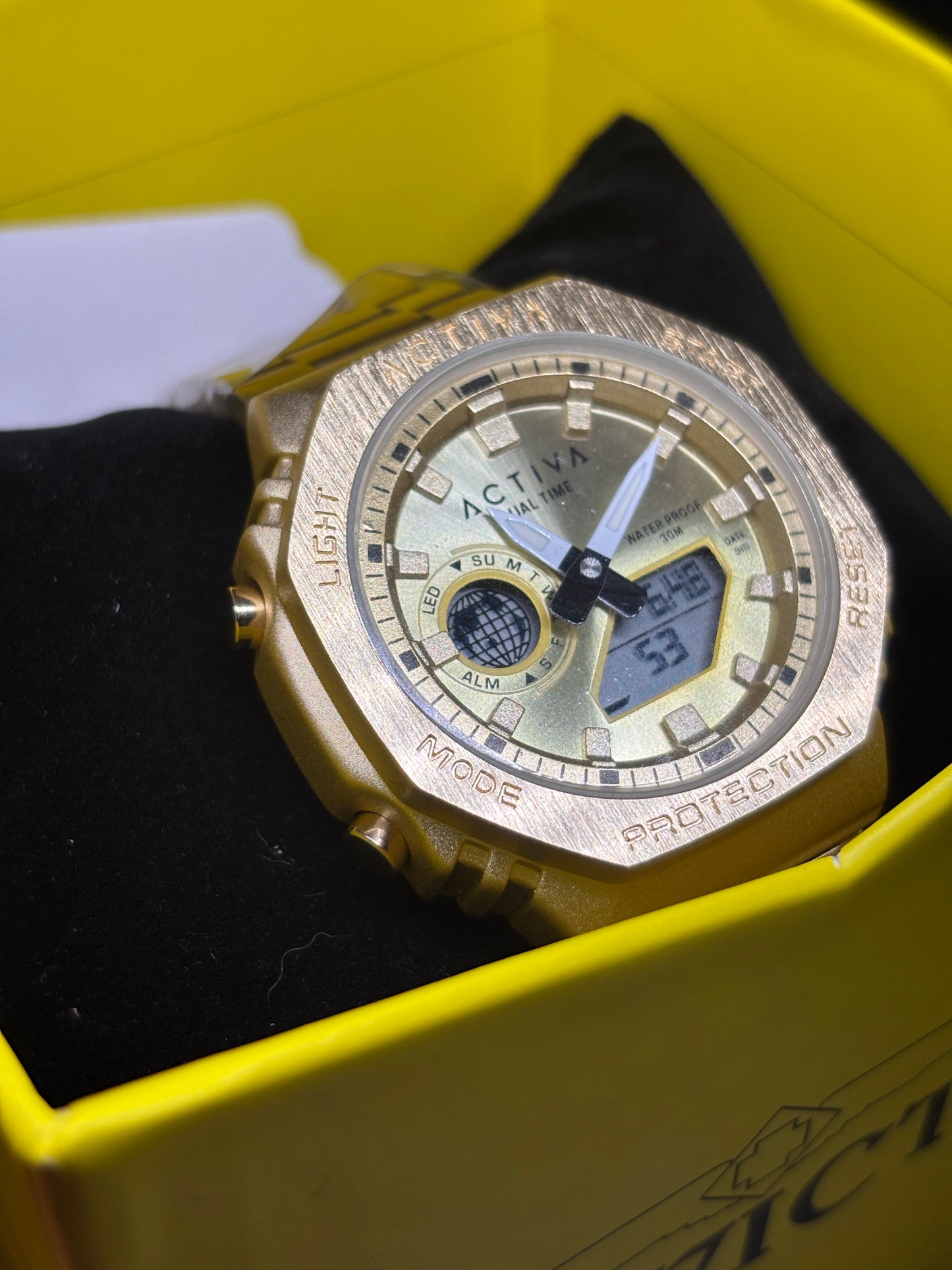 NEW - Invicta Activa X Gold Dual Time 45.5mm