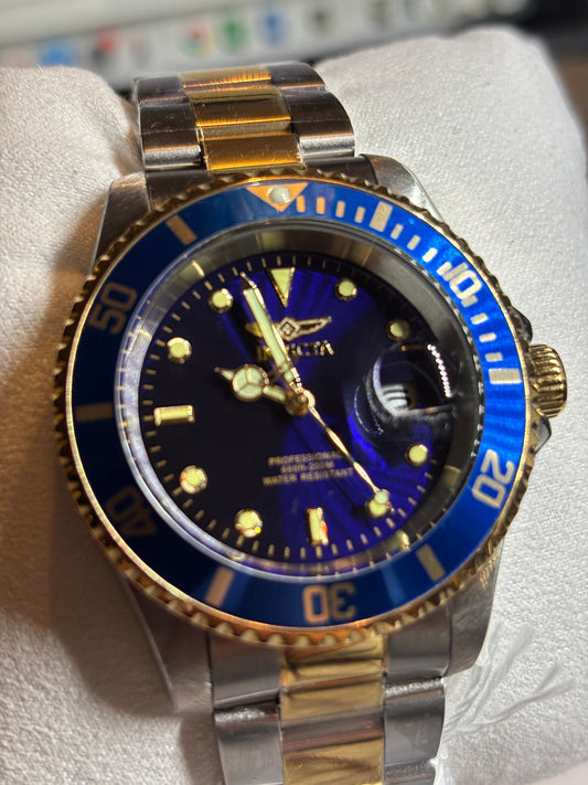 NEW Invicta Pro Diver Gold + Stainless Band 40mm