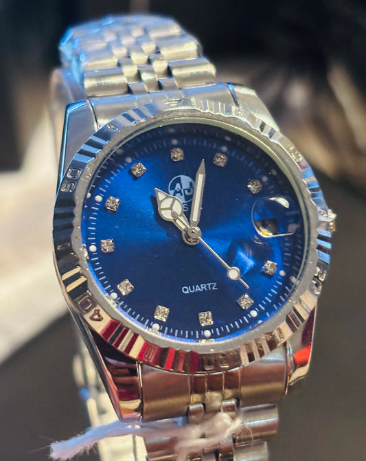 NEW Women's Blue Faux Diamond Watch 32mm