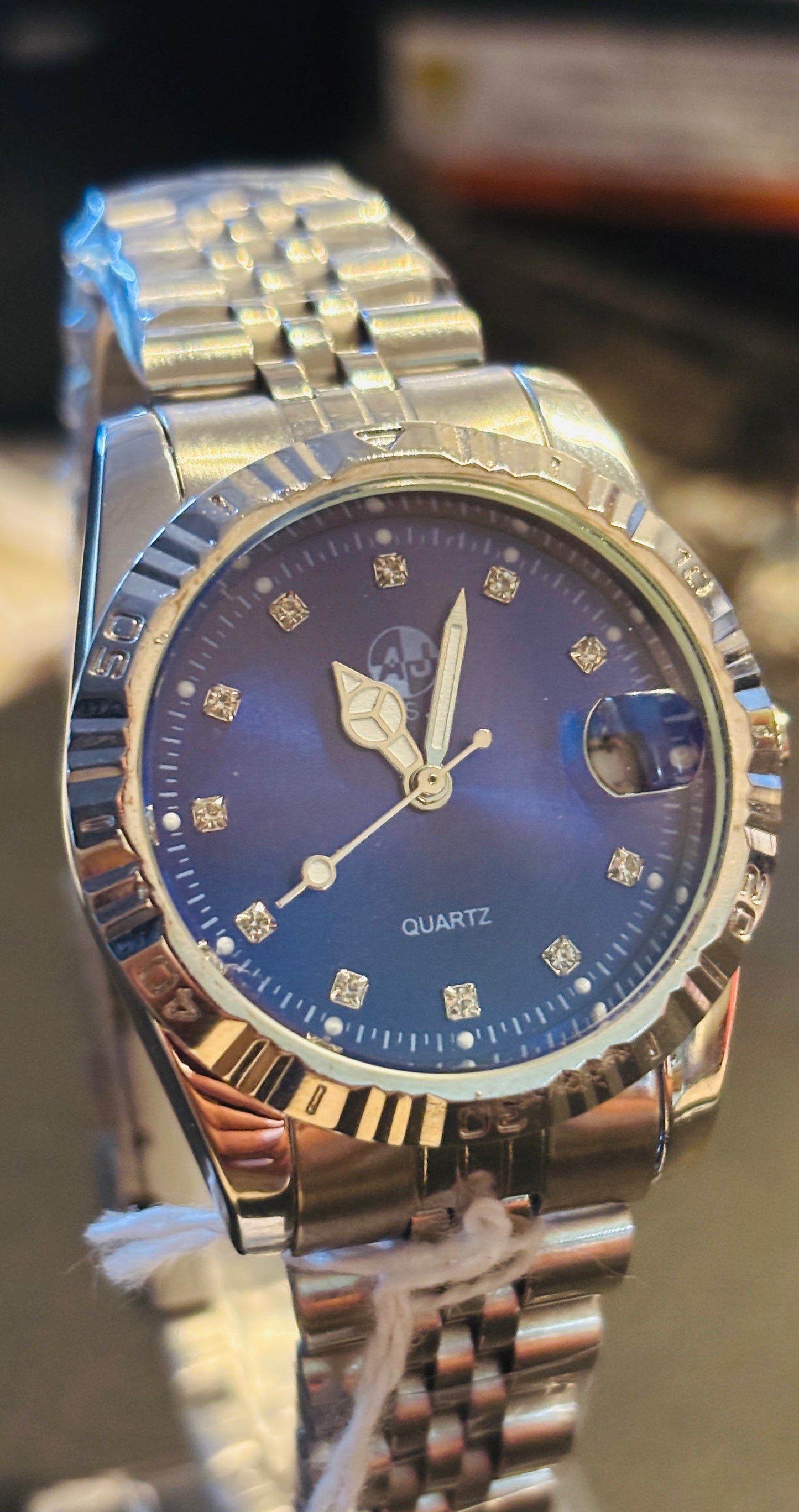 NEW Women's Blue Faux Diamond Watch 32mm