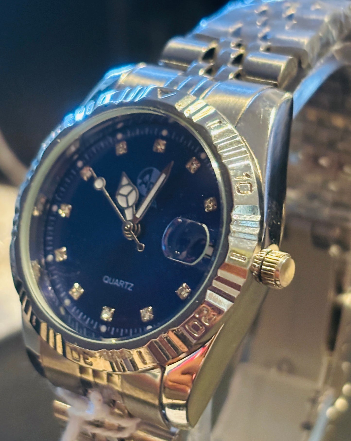 NEW Women's Blue Faux Diamond Watch 32mm