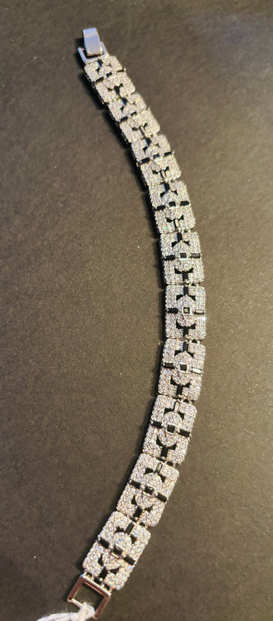 NEW Iced Black Onyx 6" Bracelet