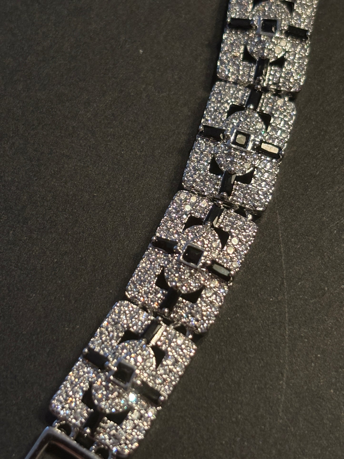 NEW Iced Black Onyx 6" Bracelet