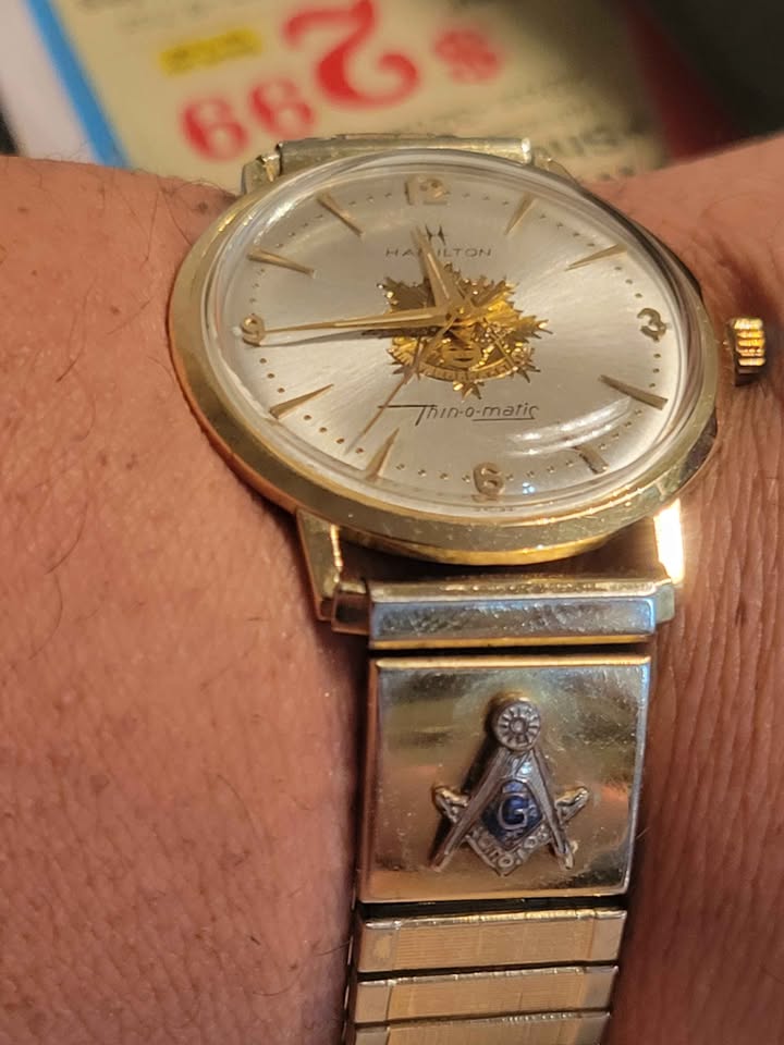 Vintage Hamilton - Thin o Matic w/ Masonic Emblems