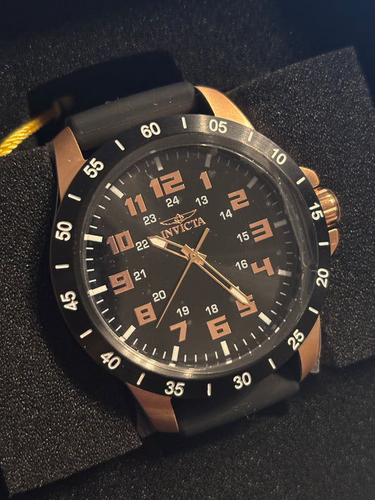 NEW - INVICTA Men's Black & Rose Gold Watch