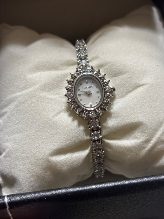 Vintage ELGIN Silver Full Stone
