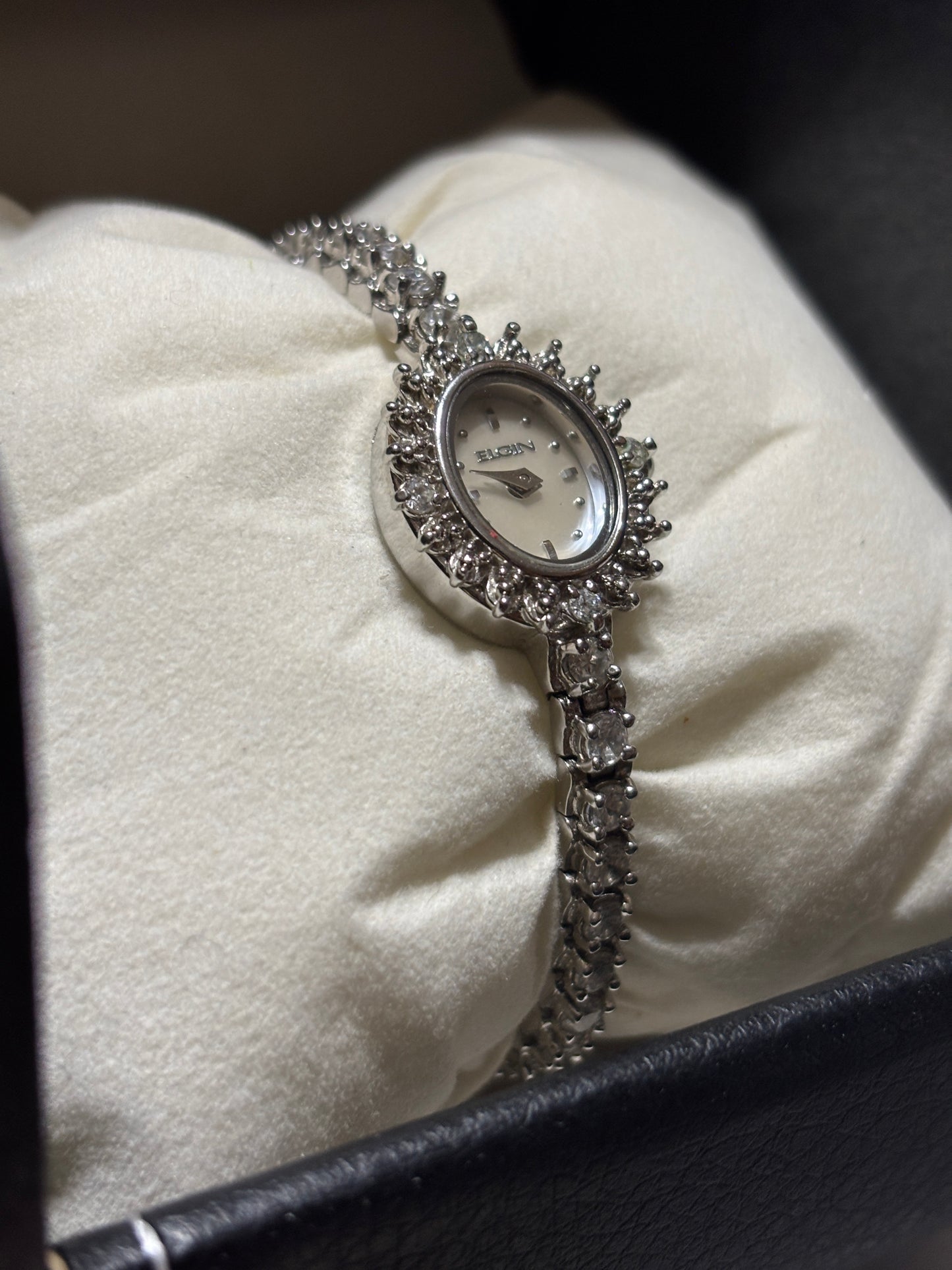 Vintage ELGIN Silver Full Stone