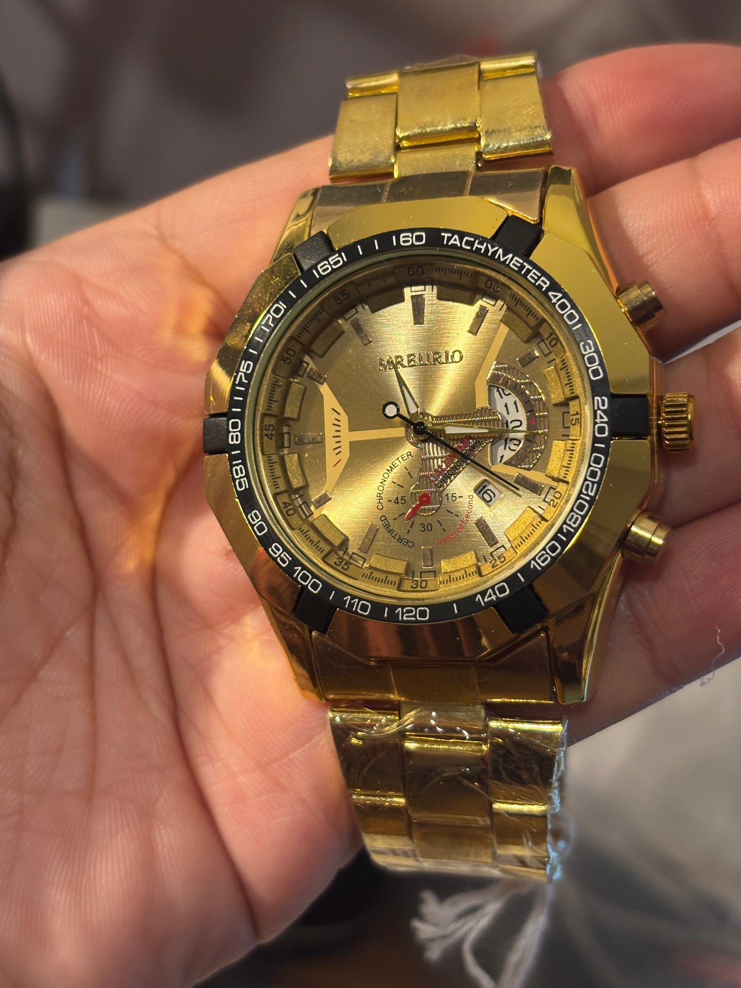 Men's Mreurio Gold Watch w/ Date Window