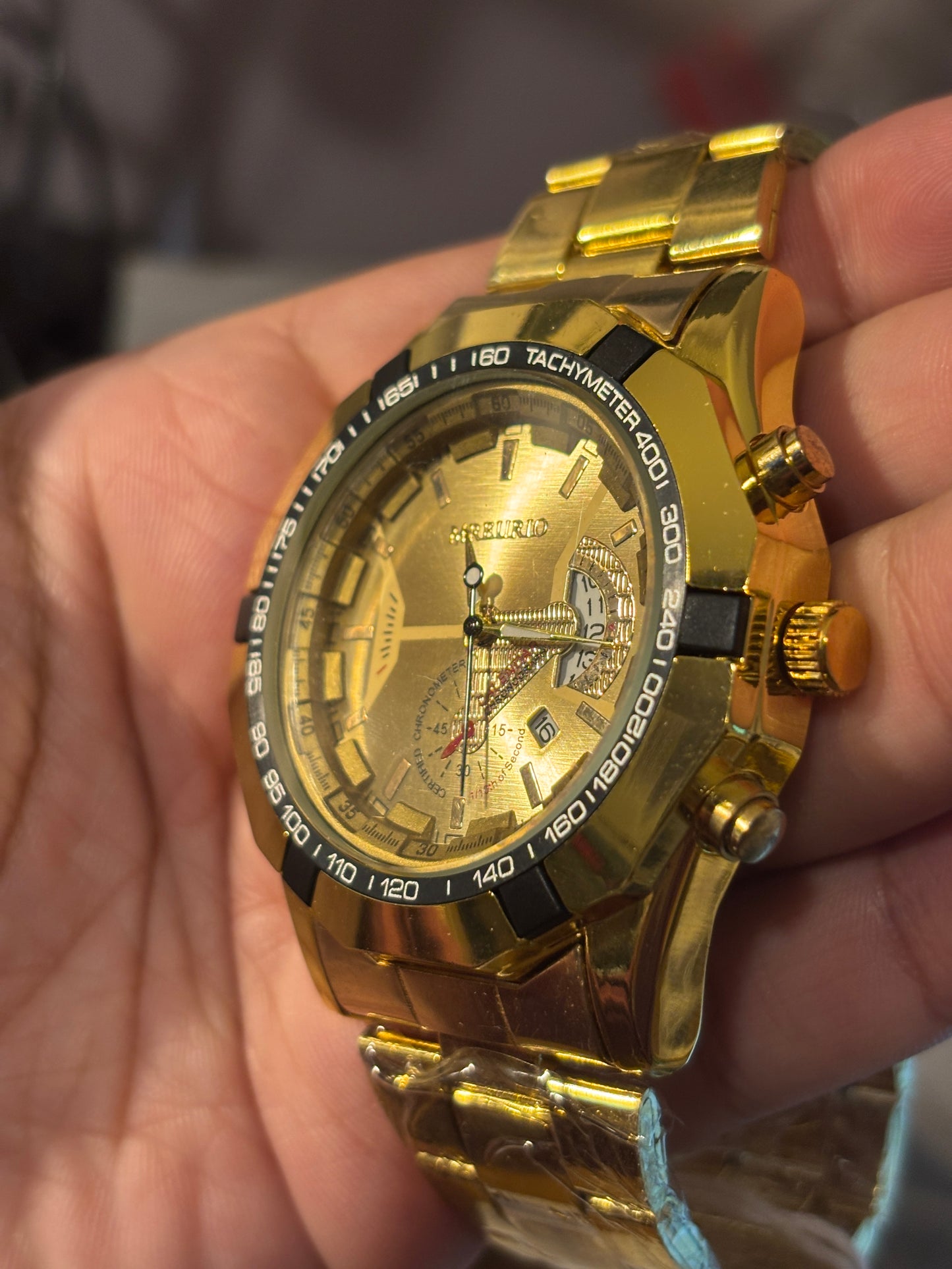 Men's Mreurio Gold Watch w/ Date Window