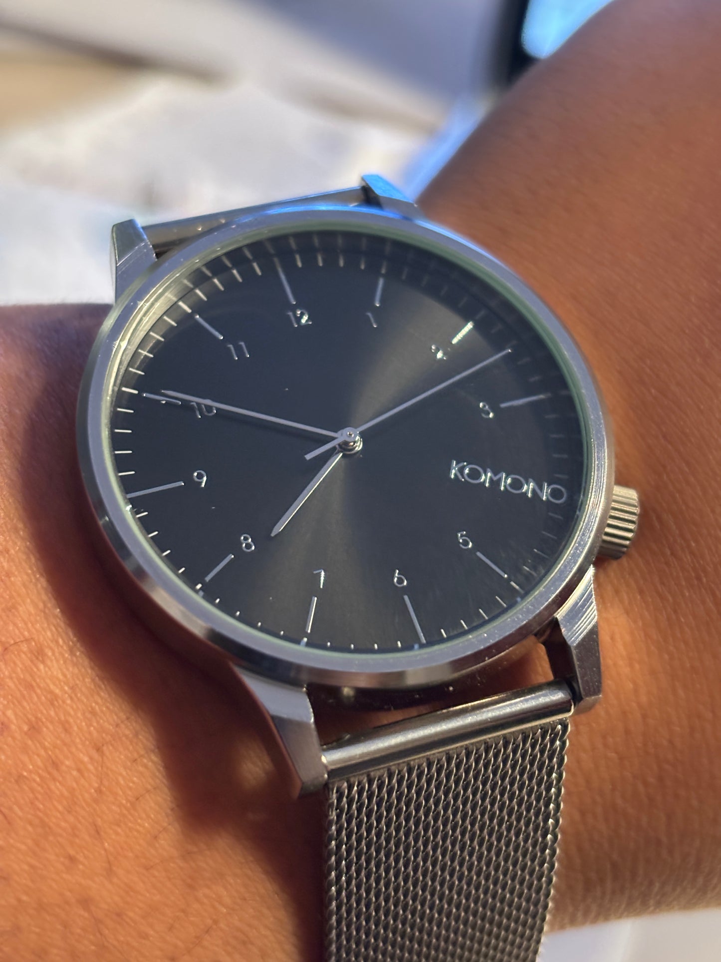New KOMONO Silver + Black Watch