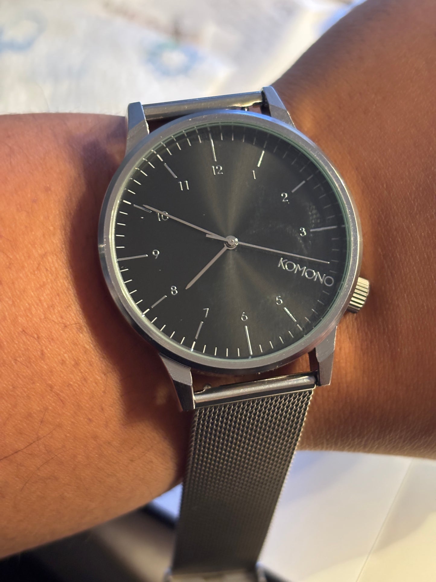 New KOMONO Silver + Black Watch