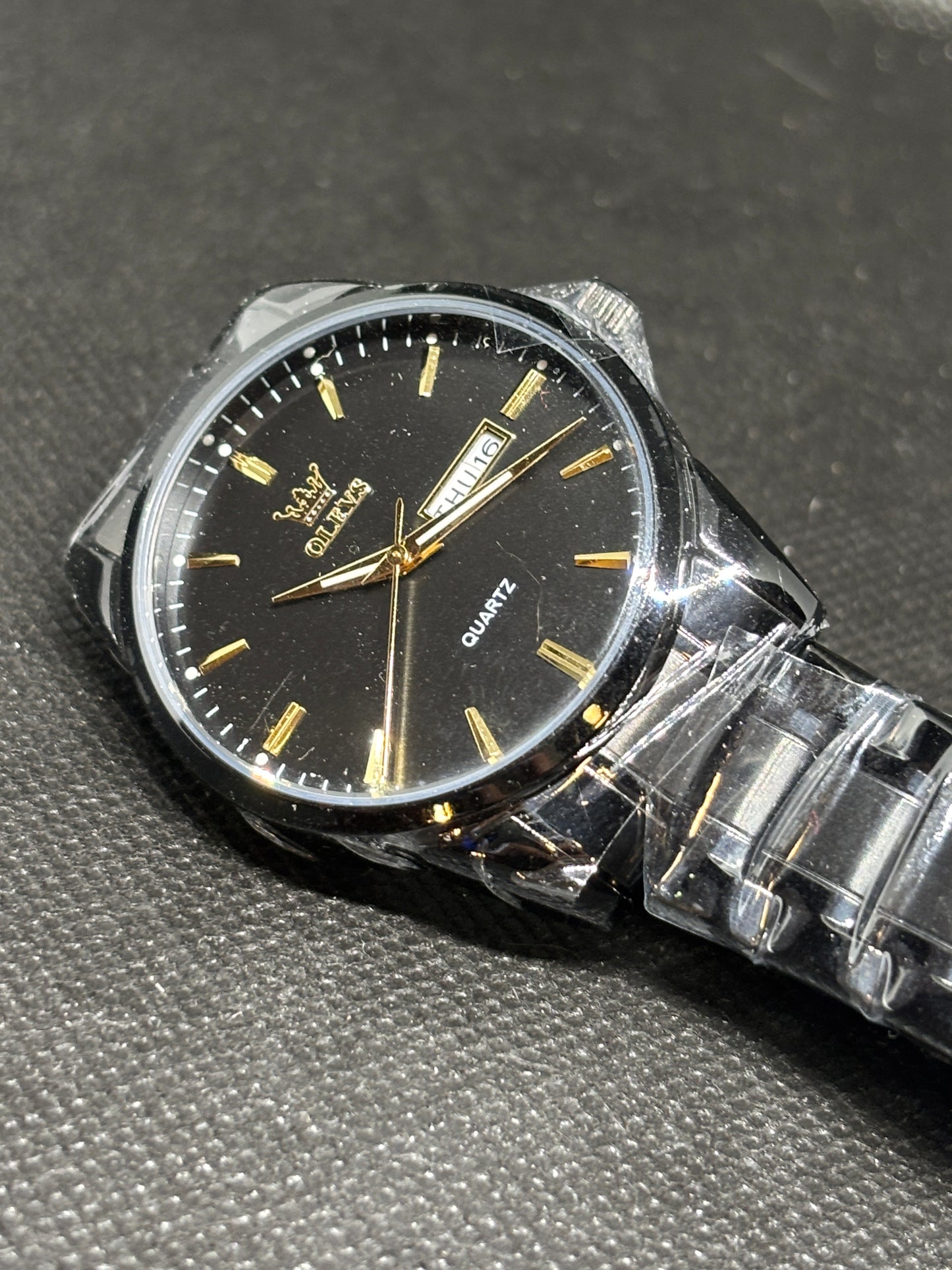NEW OLEVS Black Day Date Watch