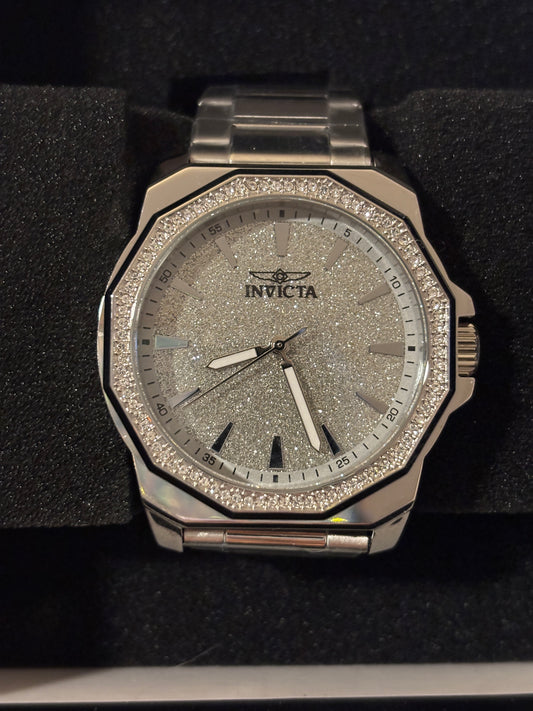 NEW Invicta Speedway - Iced Silver 42mm