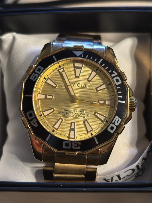 NEW - Invicta Meridian Diver - Gold and Black - 46mm