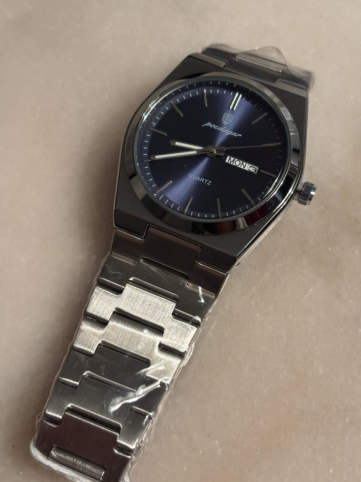 NEW Men's Poedagar Quartz w/ Stainless Steel Band - Blue Dial