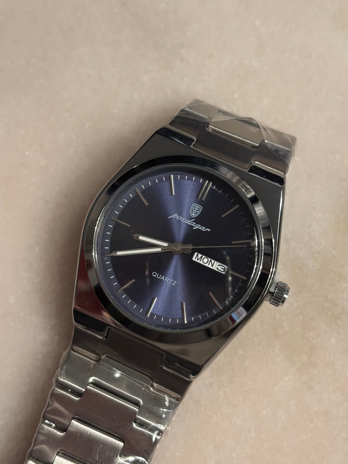NEW Men's Poedagar Quartz w/ Stainless Steel Band - Blue Dial