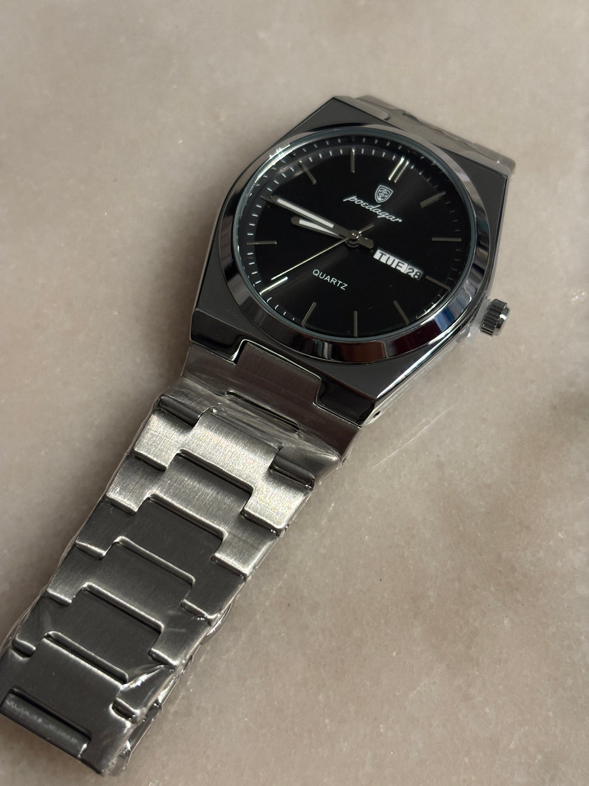 NEW Men's Poedagar Quartz w/ Stainless Steel Band - Black Dial